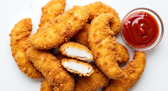 Golden Fried Chicken Wings Served With Spicy Red Dipping Sauce