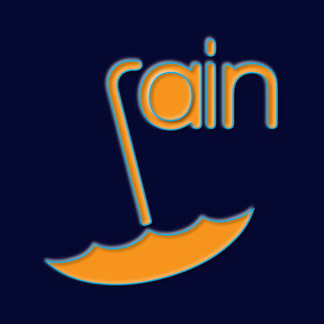Creative Typography Rain Logo Design With Umbrella Concept Art