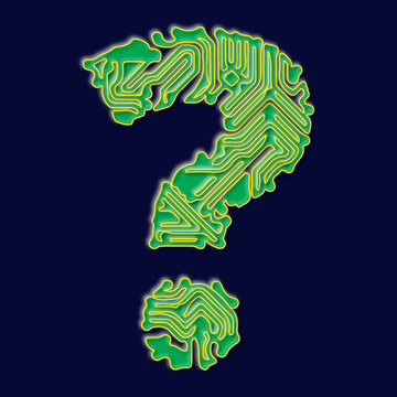 Modern Digital Electronic Question Symbol Vector Art