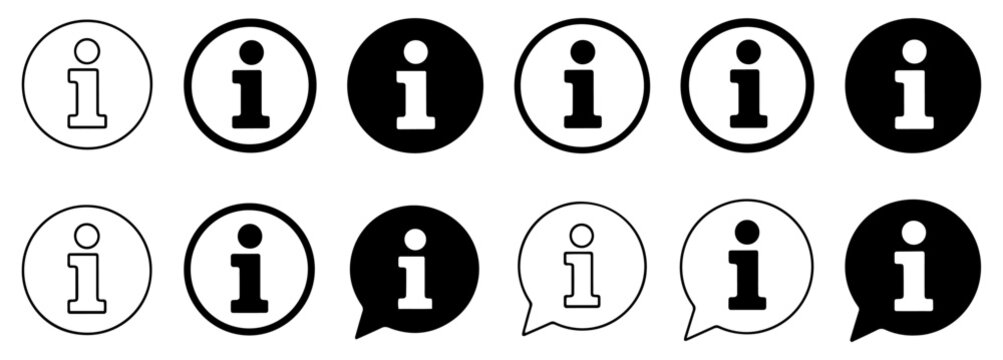 info button icon set vector