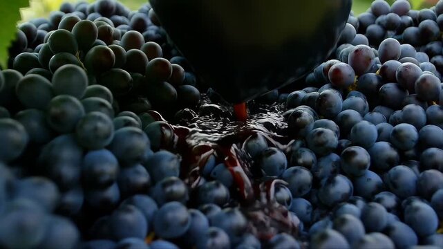 Grapes cluster in close-up with deep purple berries and natural texture, ideal for wine, vineyard, and food branding visuals