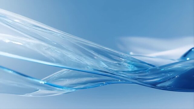 Waves abstract reflective silk motion combined with transparent minimalist design elements featuring wave, blue, gradient with smooth and flowing