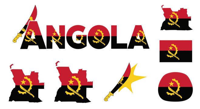Angola flag symbols and emblems.