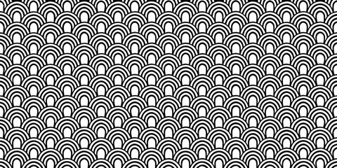 Arched scale pattern a seamless black and white vector design © VectorArt