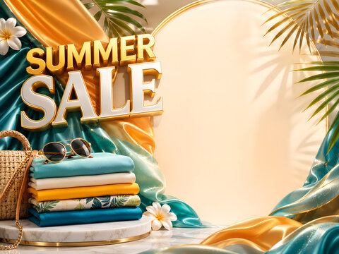 Summer Sale Tropical Fashion Banner