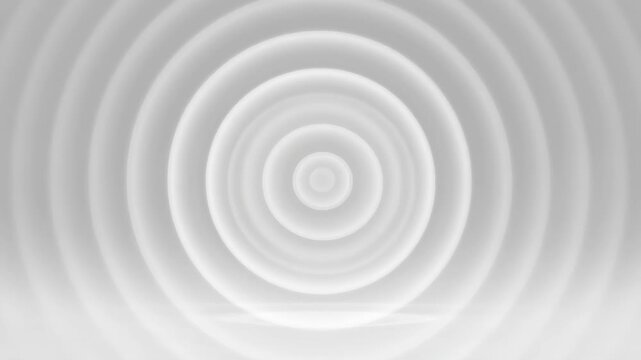 Concentric luminous circles in soft minimal style on a white background, conveying a concept of clarity and focused simplicity