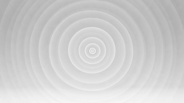 Concentric circular shapes in soft white minimal style on a light background, representing clarity and modern abstract concept