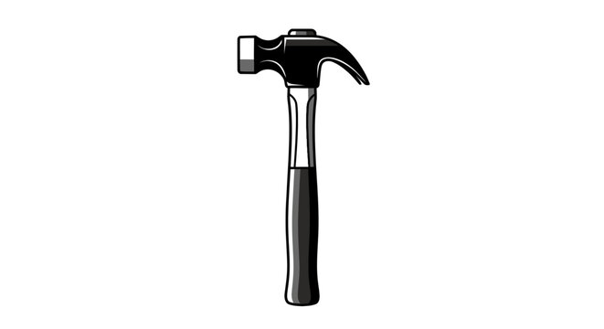Hammer with black handle and head.