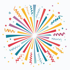 Fototapeta premium Colorful Burst of Confetti and Streamers