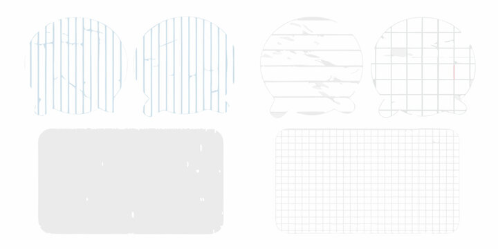 abstract geometric shapes and grid patterns vector illustration on white background