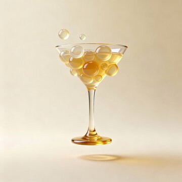 Ethereal Elixir: Gold Gradient Cocktail Illusion