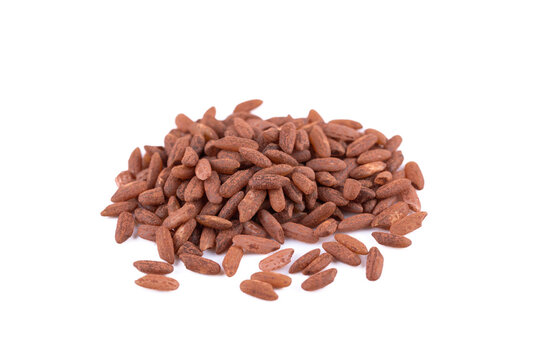 Uzbek Devzira Rice Pile Isolated on White