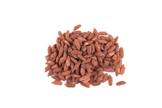 Raw Devzira Rice on a White Background