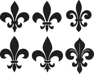 Fleur de lis heraldic icon vector design set © ShirinSultana