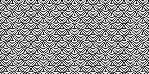 Arched scale pattern a seamless black and white vector illustration © VectorArtKing