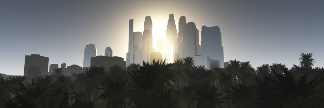 Night city, Cityscape, Environment map. HDRI map. Equirectangular projection. equidistant projection, Spherical panorama., 3D rendering