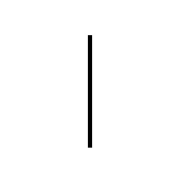 Vertical line, black stroke, vector icon, minimalist design element