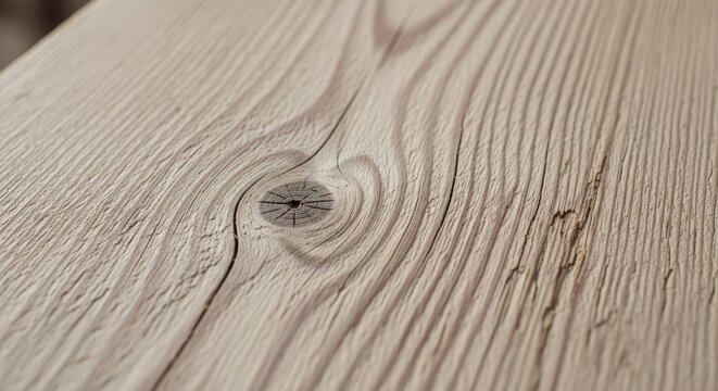 light-colored wooden surface with a prominent knot and visible wood grain patterns.