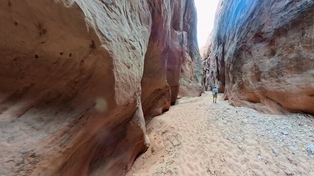 Man Hikes North Through Buckskin Gulch in Southern Utah