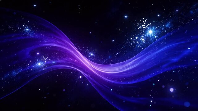 Cosmic wave of blue and purple