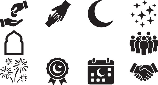 Islamic Ramadan Community Vector Icon Set