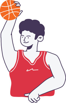 Basketball Freestyle Player Flat Illustration