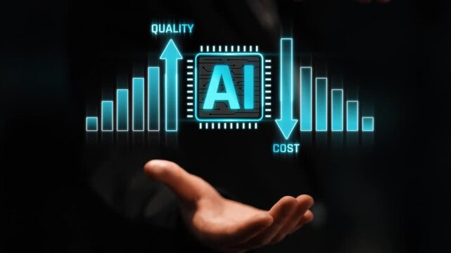 Artificial Intelligence Concept with Graph Displaying Quality and Cost Relationship in Business Context Sigmoid