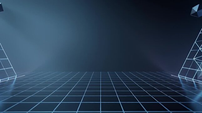 Futuristic digital geometric shapes background.