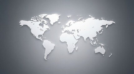 Fototapeta premium World map on grey background for global business and travel concepts