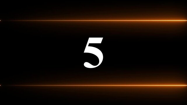 0 to 27 second modern digital countdown timer neon line light style on black background.