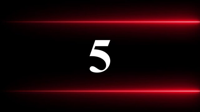 Glowing neon numbers from 0 to 47 countdown in pink color neon line and black background.