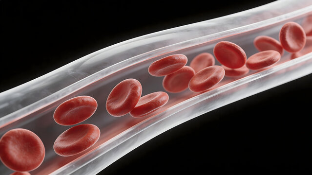 Red blood cells in a vein