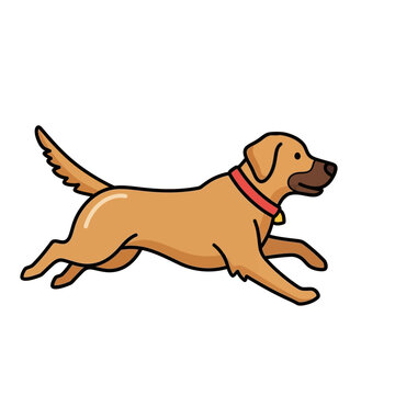 Animated Labrador Retriever Running with Joyful Energy and Enthusiasm.