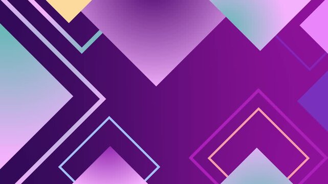 Abstract geometric background with overlapping gradient squares and diamonds animation