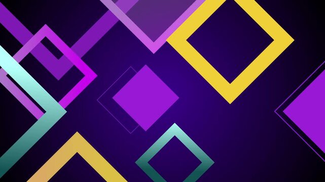 Abstract geometric squares shape background animation