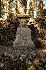 Obraz premium Buddhist monument and lanterns at Gwaneumsa Temple on Jeju Island, South Korea