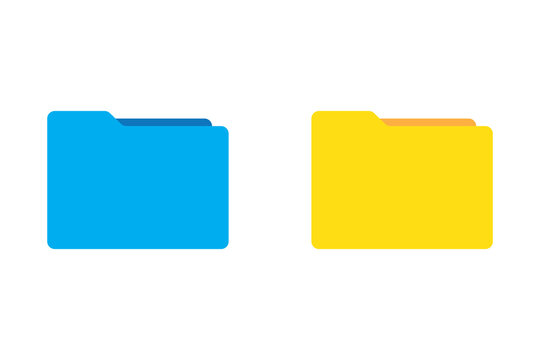 File folder vector icons. File folder in flat style. File folders. Yellow Folder icons
