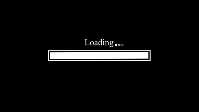 Minimal loading screen with progress bar animation