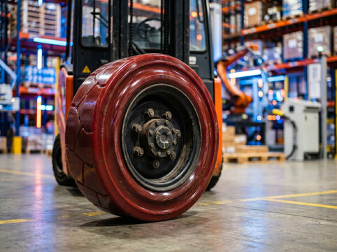 Solid industrial caster wheel for heavy loads