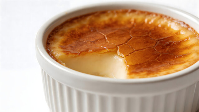 Creme brulee dessert in ramekin