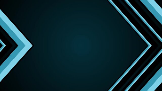 Dark background with layered chevron arrows pointing right minimalist geometric abstract design animation