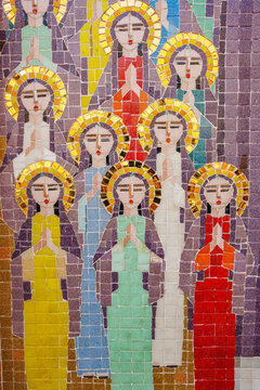 Cairo, Egypt - 26 Jan 2026: Mosaic at the entrance to the Hanging Church in the Coptic quarter of Old Cairo