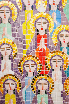 Cairo, Egypt - 26 Jan 2026: Mosaic at the entrance to the Hanging Church in the Coptic quarter of Old Cairo