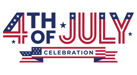 Obraz premium Fourth of July celebration banner with fireworks and American flag theme in patriotic style