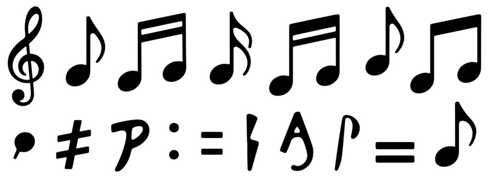 music notes icon collection set