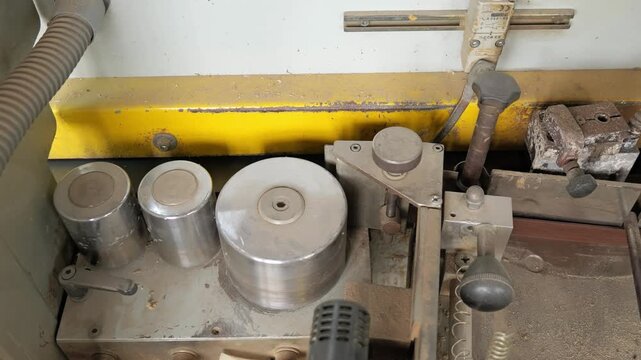 Industrial edge banding machine rollers processing wood