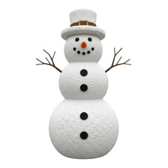 Obraz premium Cute snowman with arms outstretched on white background