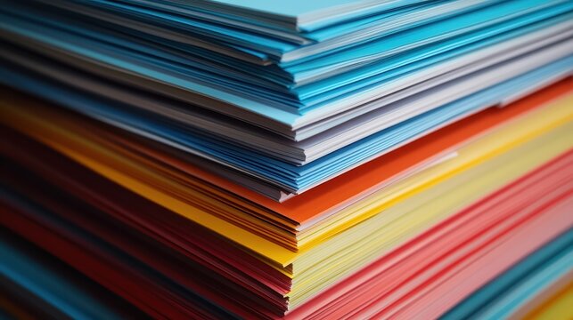 Stacks of Colorful Marketing Materials Neatly Arranged With Crisp Designs Under Studio Lighting