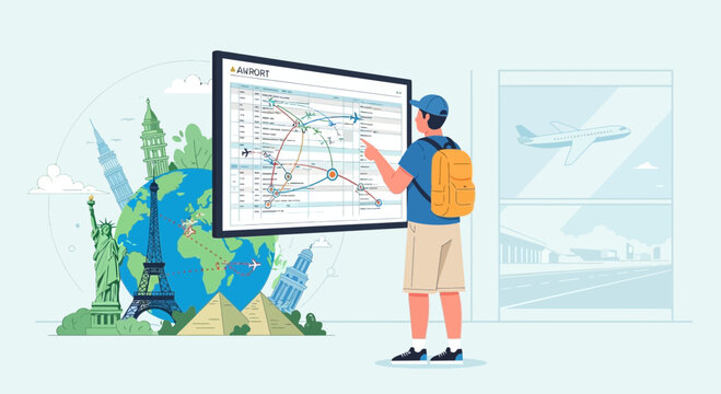 Travel Planning with Global Flight Routes and Landmark Destinations