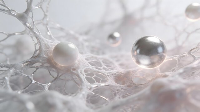 Abstract network of spheres and threads